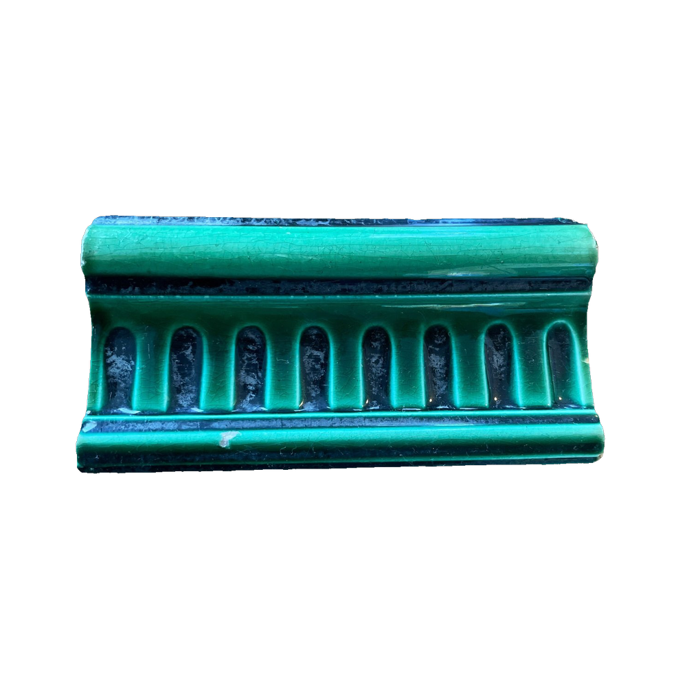 1920s Vintage Green Bullnose Cap Tiles — Storied Salvage Tile Co.